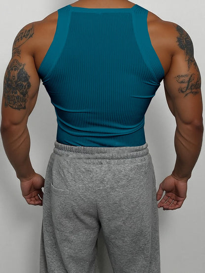 Men's Classic Ribbed Tank Top - Slim Fit, Elastic, Breathable Men's Sleeveless Shirt