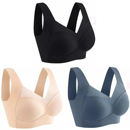 Set of 3 Ice Silk Seamless Sports Bras - Comfortable, Anti-Sagging, No Steel Ring Design
