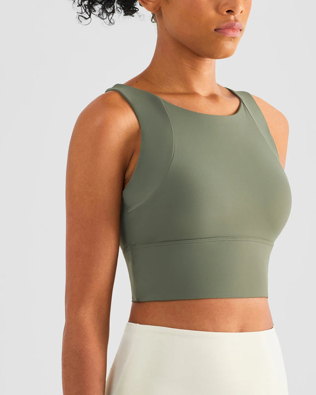Nylon Women's Sports Bra - Stretchy Elastic Fitness Top - Various Colors