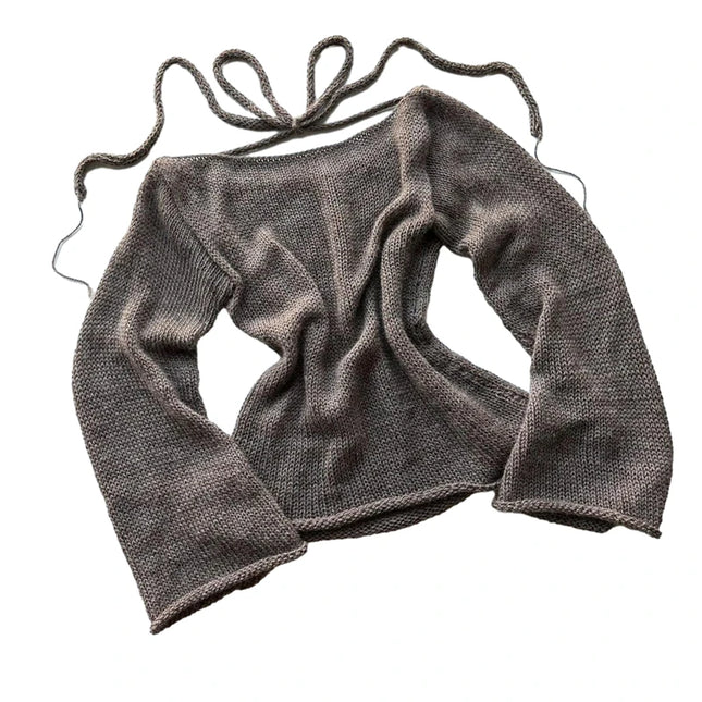 Women's Off-Shoulder Long Sleeve Knitted Sweater