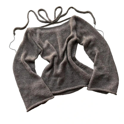 Women's Off-Shoulder Long Sleeve Knitted Sweater