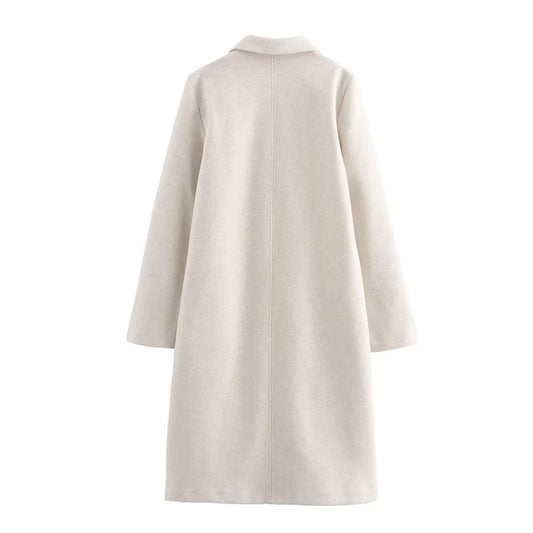Women's Oversized Soft Long Coat with Button Closure