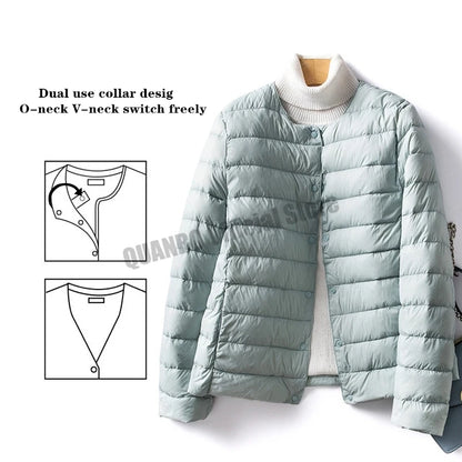 Women's Duck Down Puffer Jacket - Warm Liner Winter Coat for Women