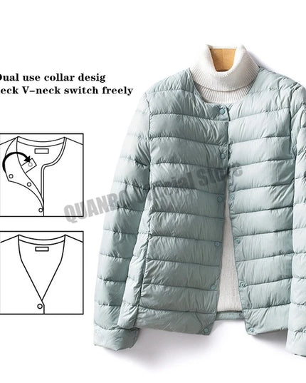 Women's Duck Down Puffer Jacket - Warm Liner Winter Coat for Women