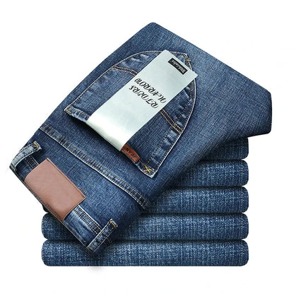 Men's Classic Straight Fit Stretch Denim Jeans - Regular Length