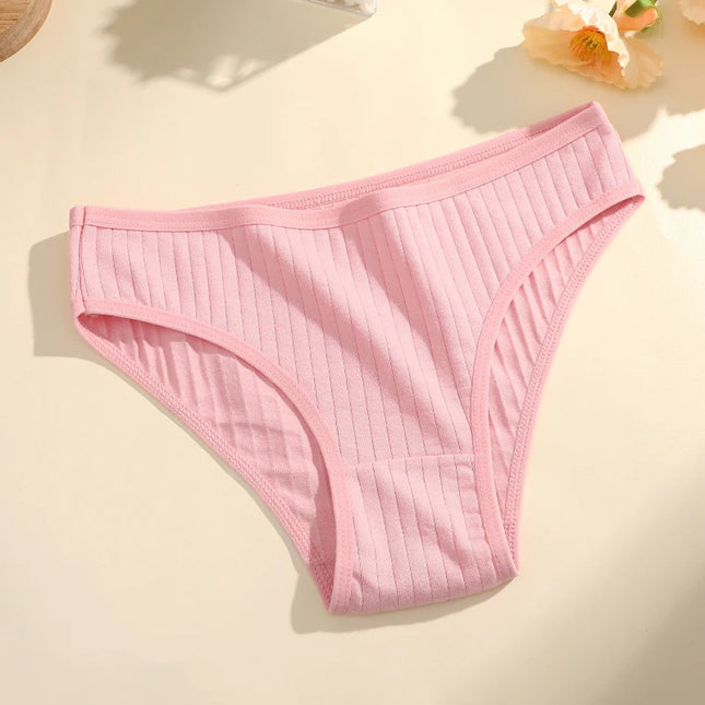 Set of 8 Cotton Striped Low-Rise Stretchy Panties for Women