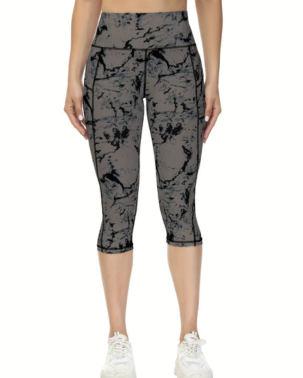 High Waisted Capri Leggings for Women with Pockets