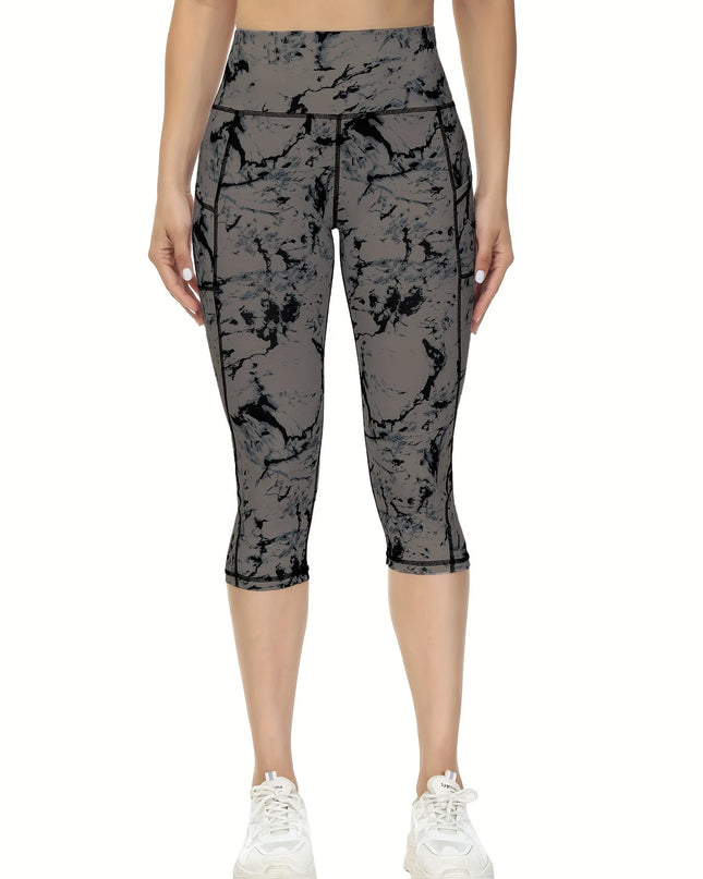High Waisted Capri Leggings for Women with Pockets