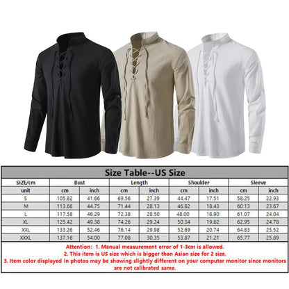 2-Piece Men's Cotton Linen Shirt and Pants Set