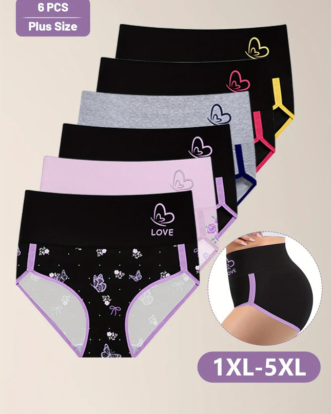 6-Pack Women's Multi-Color Tummy Control Mid-Rise Underwear