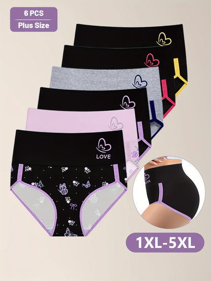 6-Pack Women's Multi-Color Tummy Control Mid-Rise Underwear