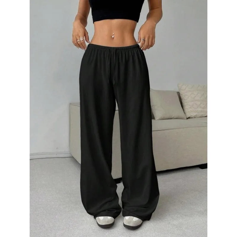 Women's Loose Fit High-Waist Elastic Waist Wide-Leg Sweatpants
