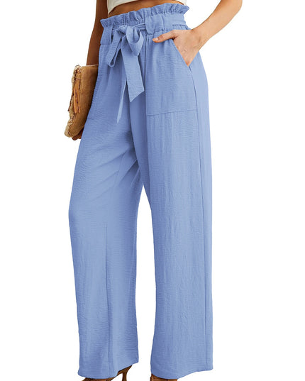 Women's Wide Leg Loose Fit Drawstring Casual Pants