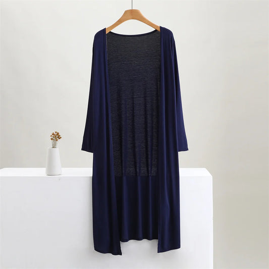 Women's Long Cotton Cardigan with Long Sleeves