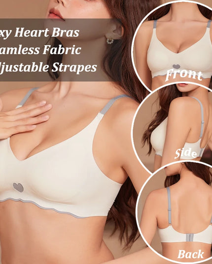 Heart Pattern Push-Up Bras for Women - Various Colors