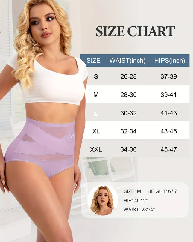4-Pack Women's High-Waist Mesh Contrast Briefs, Breathable and Stretchy