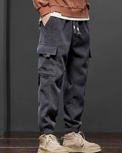 Men's Straight-Leg Joggers with Elastic Waist and Side Pockets