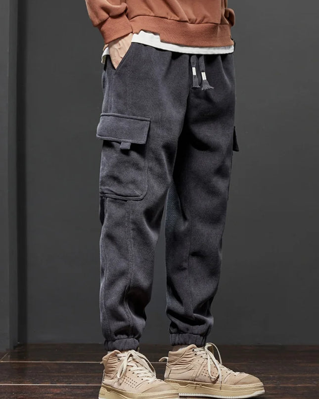 Men's Straight-Leg Joggers with Elastic Waist and Side Pockets