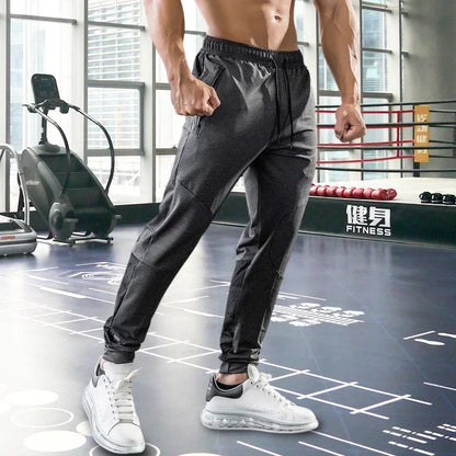 Men's Sweatpants with Elastic Waist, Zipper Pockets