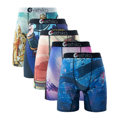 ETHIKA Men's 5-Pack Breathable Mesh Crotch Underwear