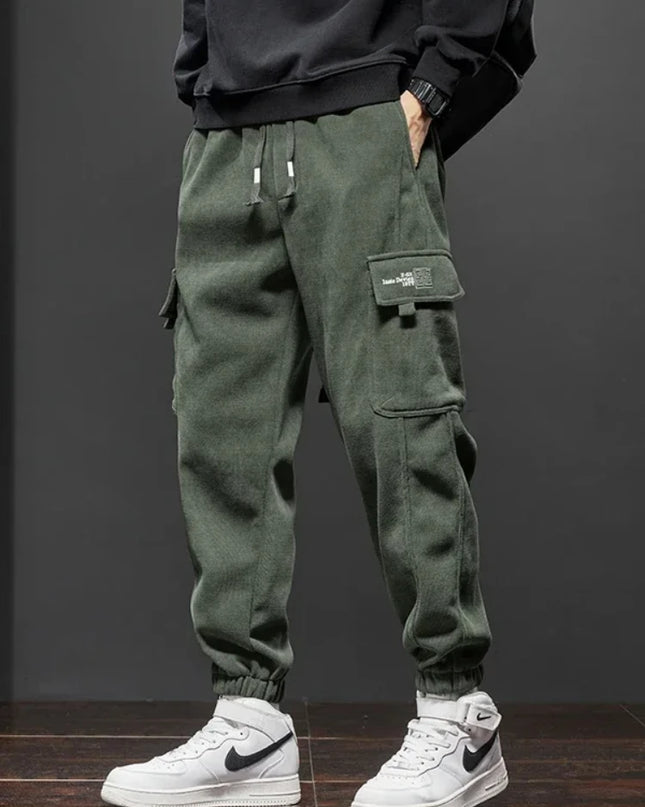 Men's Straight-Leg Joggers with Elastic Waist and Side Pockets