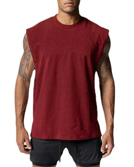 Men's Open Side Cut-Off Vest - Gym Tank Top for Men