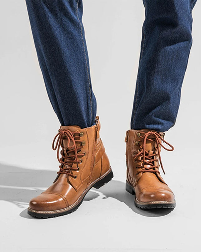 Men's Vintage Retro Casual Faux Leather Boots