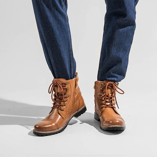 Men's Vintage Retro Casual Faux Leather Boots