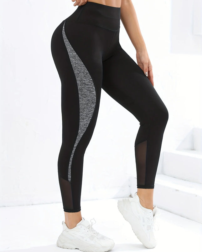 High Waist Multi-Color Splicing Yoga Leggings for Women - Tummy Control Stretch Pants