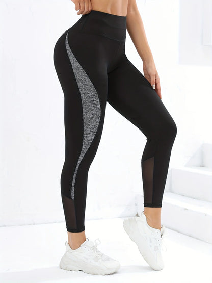 High Waist Multi-Color Splicing Yoga Leggings for Women - Tummy Control Stretch Pants