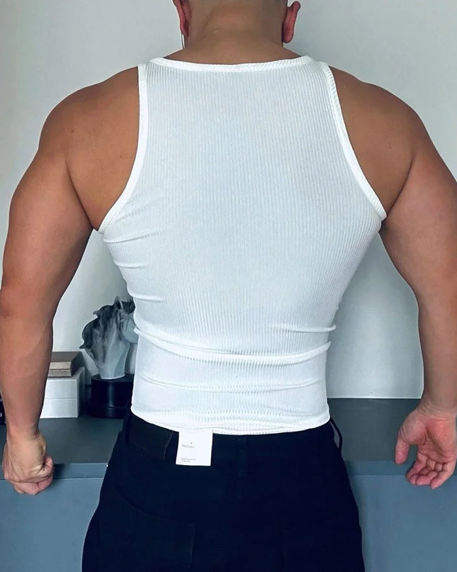Men's Slim Fit Half-Zip Stringer Vest