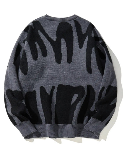 Men's Knitted Jacquard Pattern Pullover Sweater - Stylish & Comfortable Knitwear