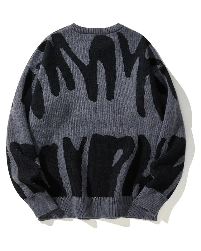 Men's Knitted Jacquard Pattern Pullover Sweater - Stylish & Comfortable Knitwear