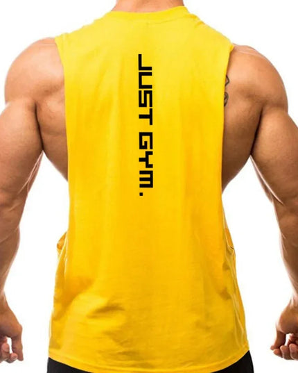Just Gym Men's Fitness Tank Top - Side Cut Tee for Optimal Performance and Style