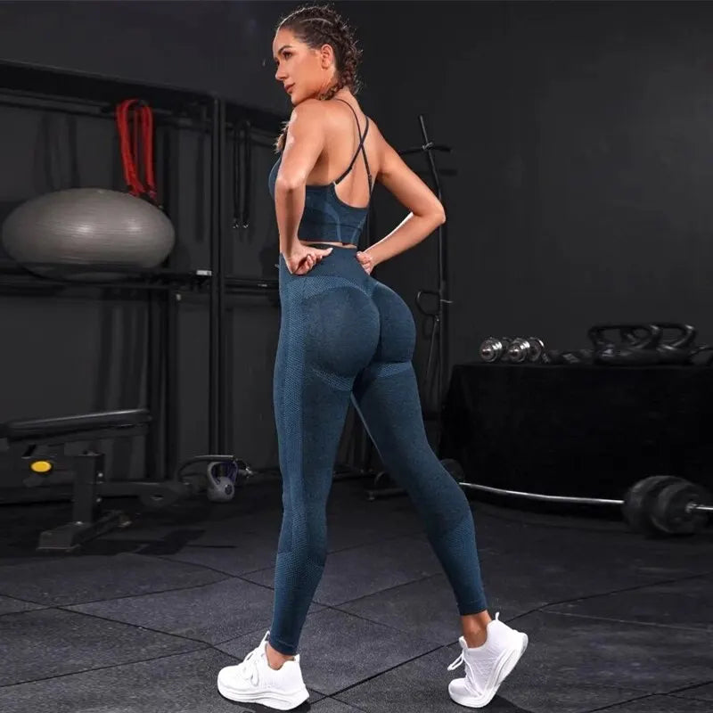 Women's Seamless Bra and Leggings Set – 2-Piece Fitness & Lounge Activewear for Women