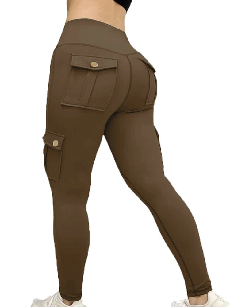 Women's High-Waist Skinny Stretch  Leggings With Side Pockets