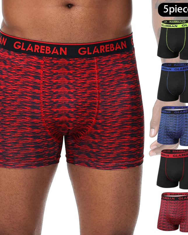 5-Piece Pack Men's Boxer Shorts – Comfortable, Breathable Men's Underwear Set