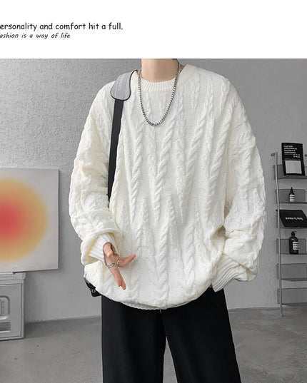 Men's Knit O-Neck Loose Casual Sweater