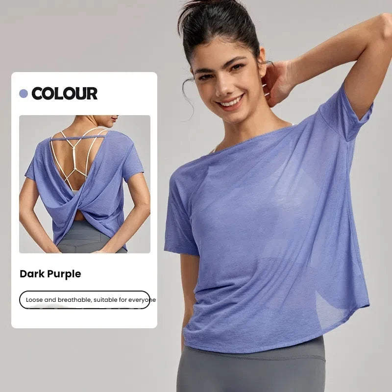 Women's Lightweight Loose-Fit Breathable Sheer Mesh Top