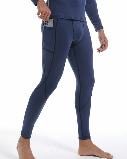 Men's Compression Running Tights with Dry Fit Material and Phone Pocket