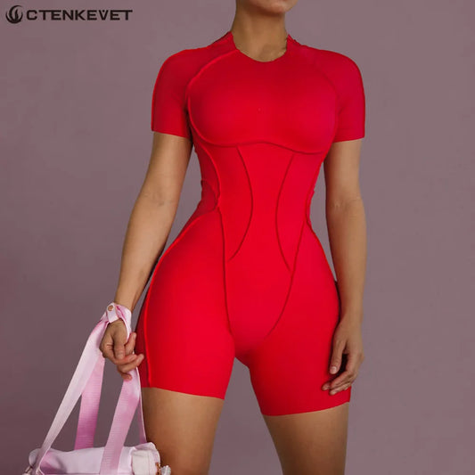 Women's Backless One-Piece Jumpsuit - Gym & Sportswear, Athletic & Stylish Activewear