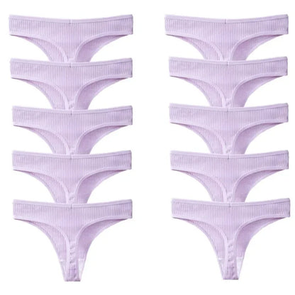 10Pack Women's Cotton Thongs - Comfortable Fit Thong's