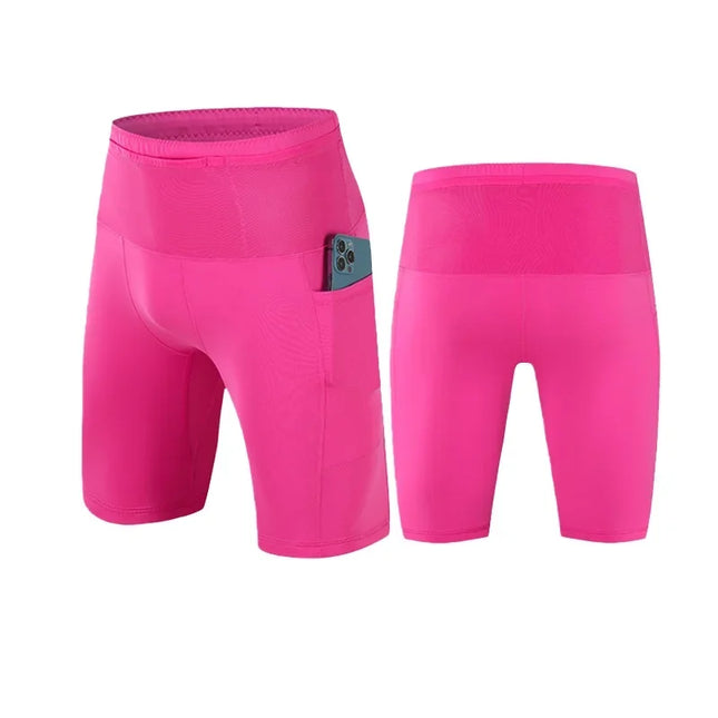 Men's Compression Shorts with Pockets, Elastic Back Pockets, Waterproof