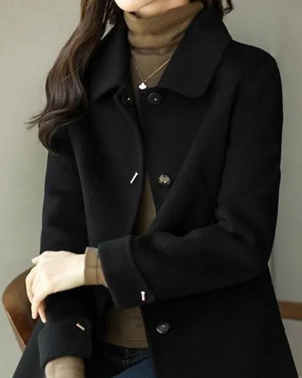 Women's Thickened Mid-Length Woolen Coat - Korean Style Wool Blend Outerwear