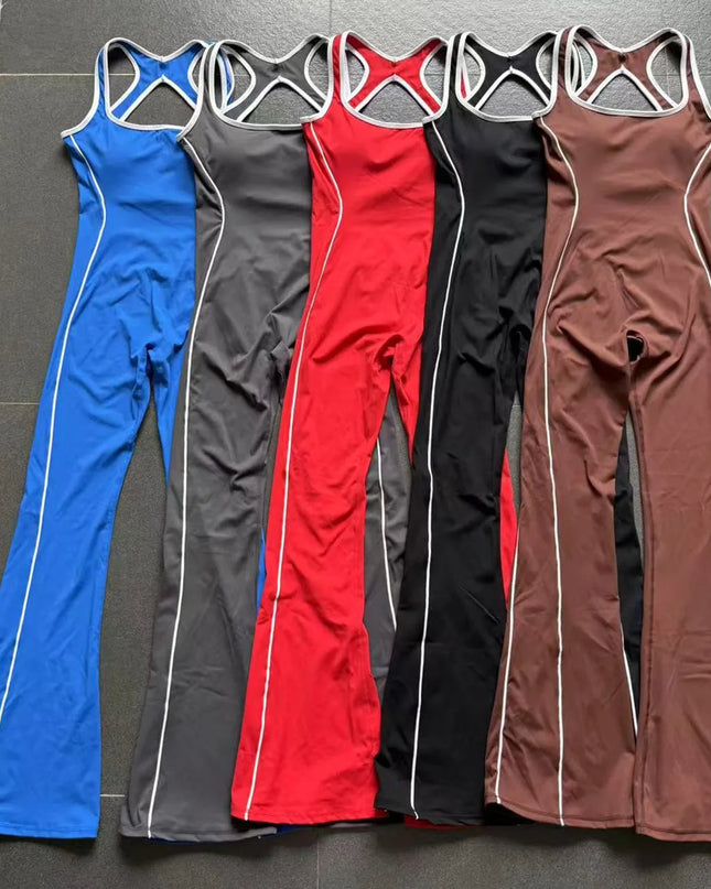 Women's One-Piece Jumpsuit - Slim Fit and Flared Style