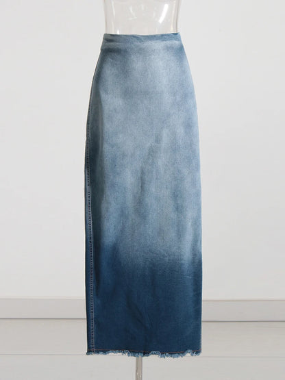 TWOTWINSTYLE Women's High Waist Denim Skirt – Stylish & Trendy Women's Denim Skirt
