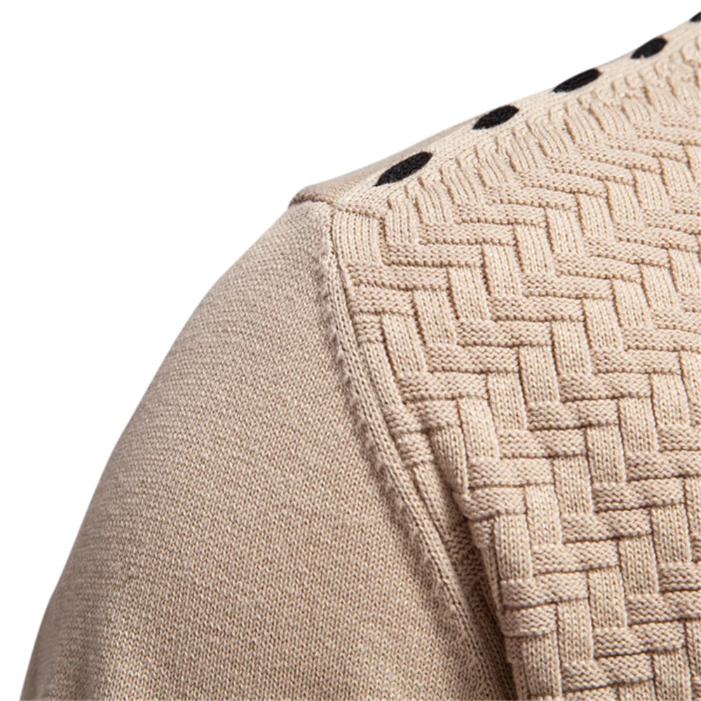 Men's Cotton V-Neck Button-Up Casual Knit Cardigan Sweater