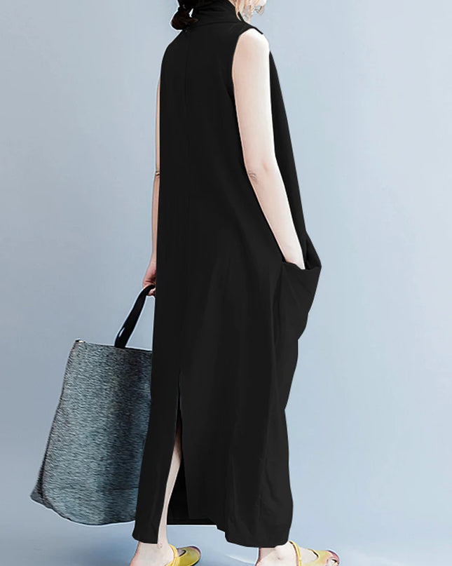 ZANZEA Women's Oversized Asymmetrical Maxi Sundress