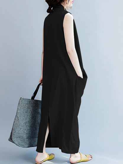 ZANZEA Women's Oversized Asymmetrical Maxi Sundress
