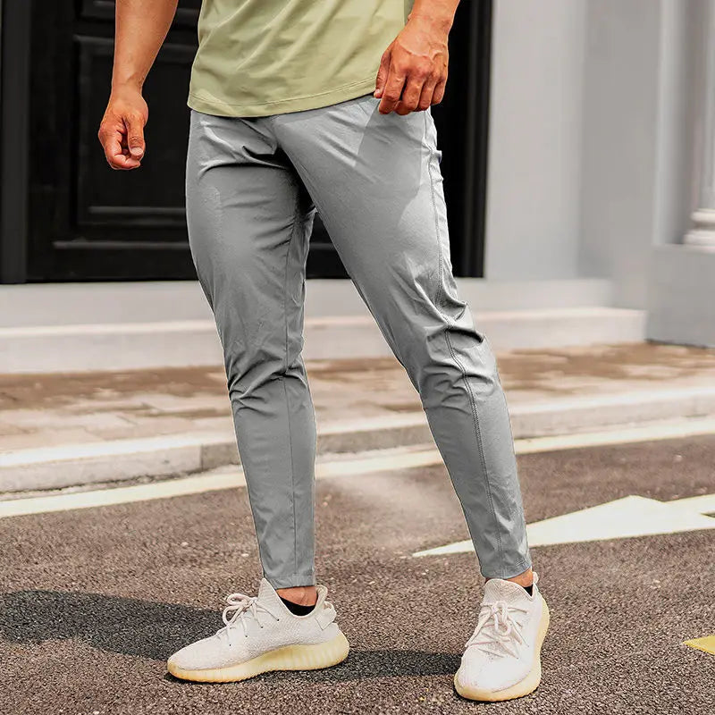 Men's Breathable Slim Ice Silk Sweatpants – Thin Sports Athletic Joggers for Men